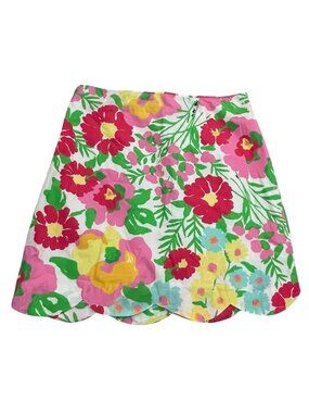 Lilly Pulitzer Skirt Ants On Parade Floral Scallop Hem Sz 12 Spring Cottagecore